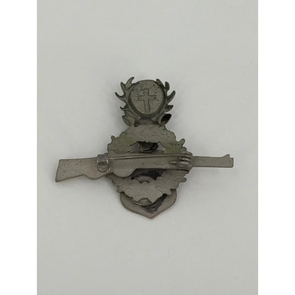 Vintage Garmisch Saint Hubertus‎ Stag Hat Pin Rifle Enamel Crest Alpine Brooch